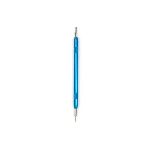 Freestyles Shark Tools Strap Tool, a blue metal watch strap replacement tool featuring two small metal tips.