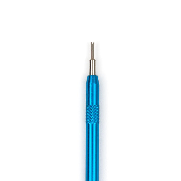 Freestyle Shark Tools Strap Tool with a blue handle and small metal tip on a white background.
