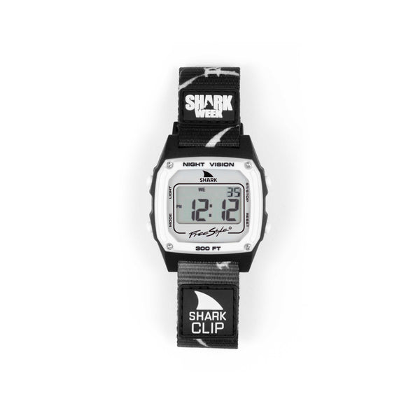 Freestyle SHARK CLASSIC CLIP SHARK WEEK MEGA HAMMERHEAD digital watch, digital display, black/white strap.