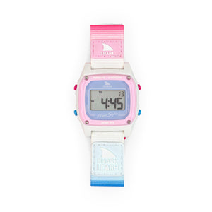 Freestyle Caroline Marks Signature Shark Classic Leash Daydream digital watch with ombre strap displays digits on its face.