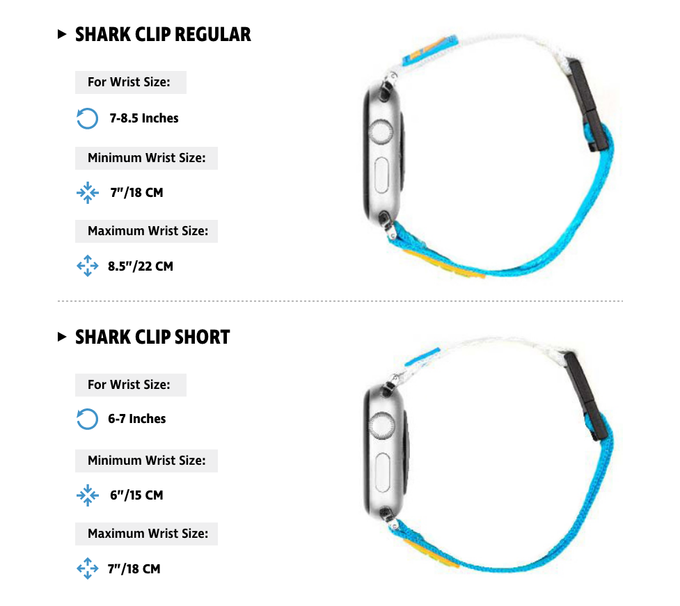 Freestyle Apple Watch&trade; Strap Clip Sizing