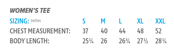 Women's Tee Size Guide